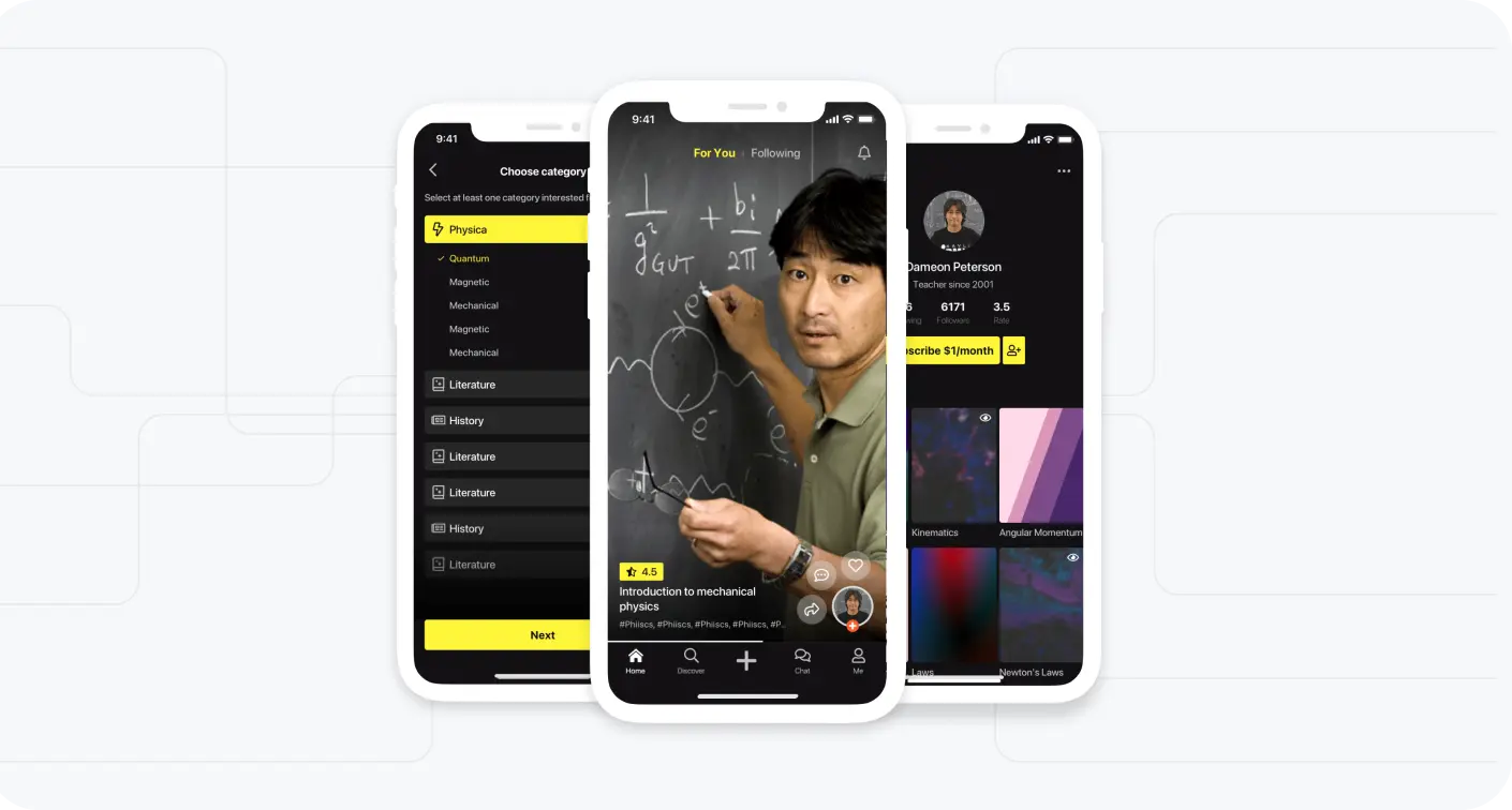 Educational Platform passed us the requirements